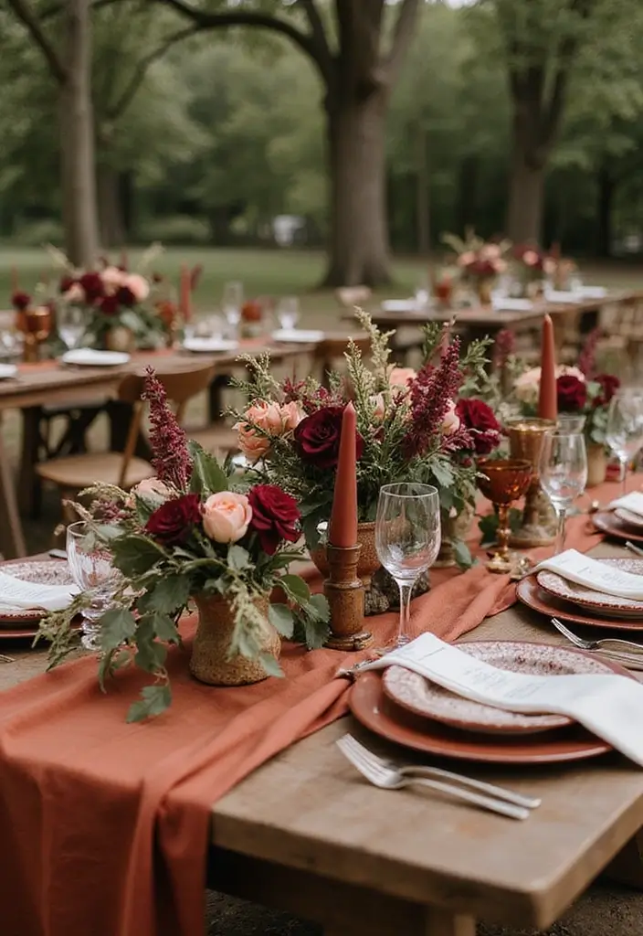 28 Rich Burgundy Wedding Colors for a Bold Statement - 9. Burgundy and Terracotta