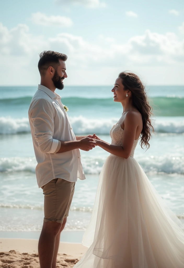 28 Stunning Beach Wedding Photos to Capture Your Seaside Love - 12. Oceanfront Vows