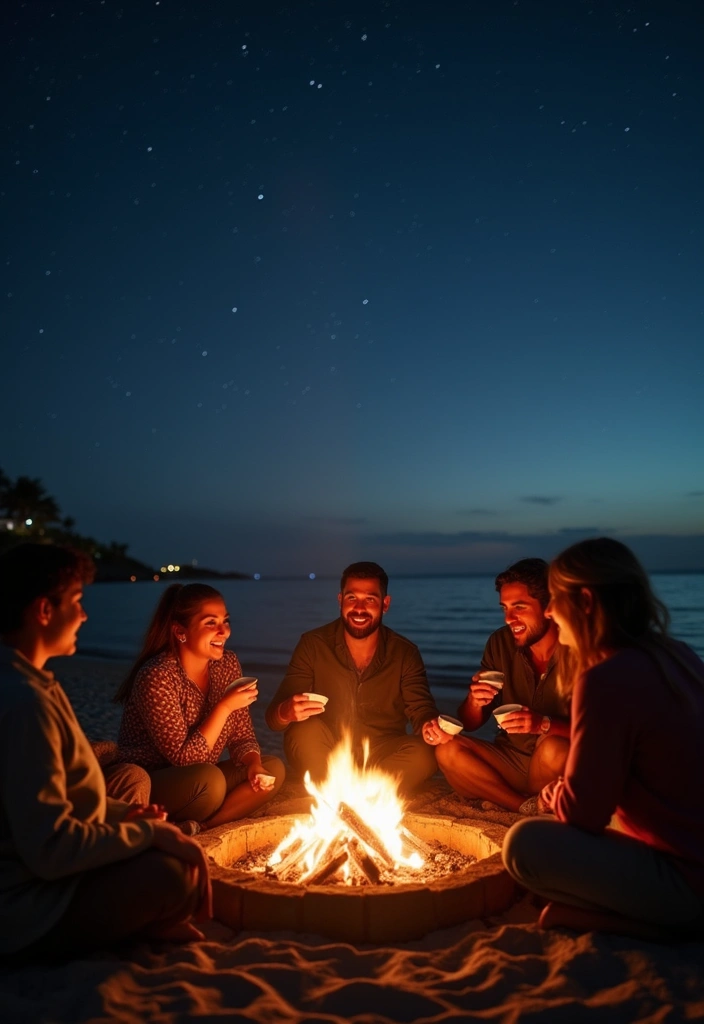 28 Stunning Beach Wedding Photos to Capture Your Seaside Love - 17. Romantic Fire Pits