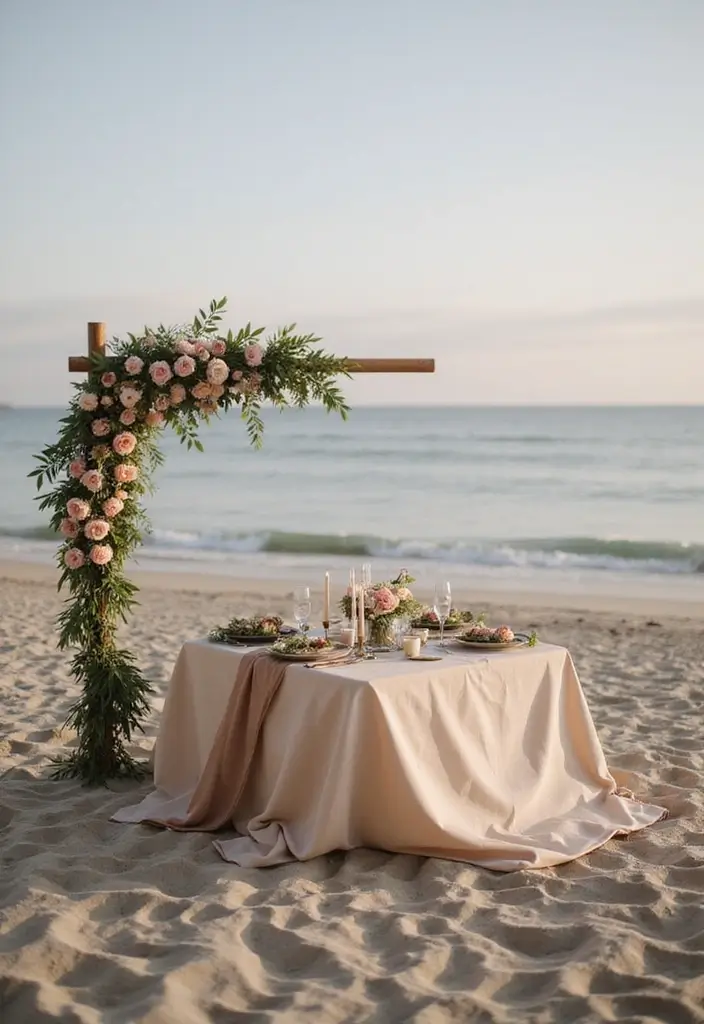 28 Stunning Beach Wedding Photos to Capture Your Seaside Love - 21. Sweetheart Tables