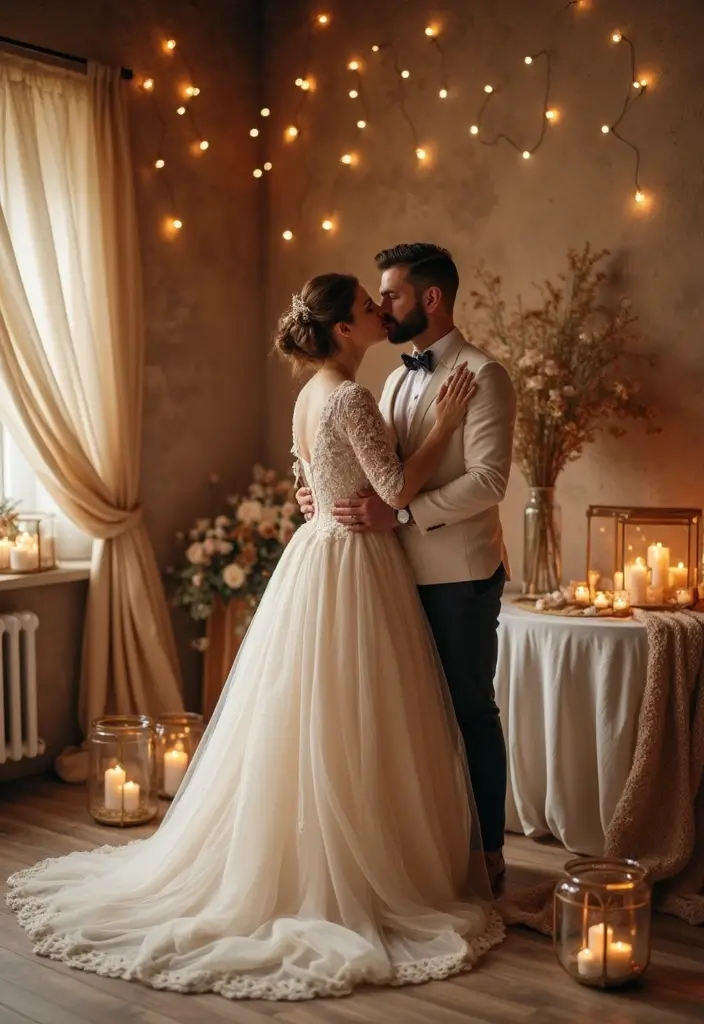 28 Timeless Champagne Wedding Colors Scheme Ideas for Every Season - 17. Cinnamon and Champagne: Warm and Inviting