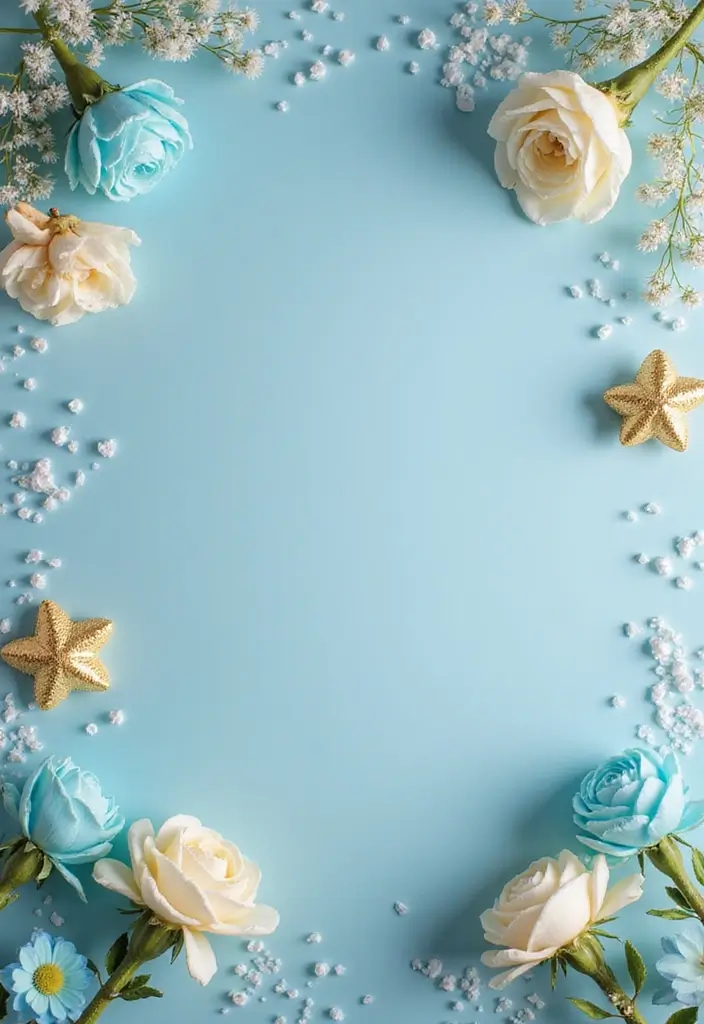 28 Timeless Champagne Wedding Colors Scheme Ideas for Every Season - 18. Sky Blue and Champagne: Bright and Cheerful