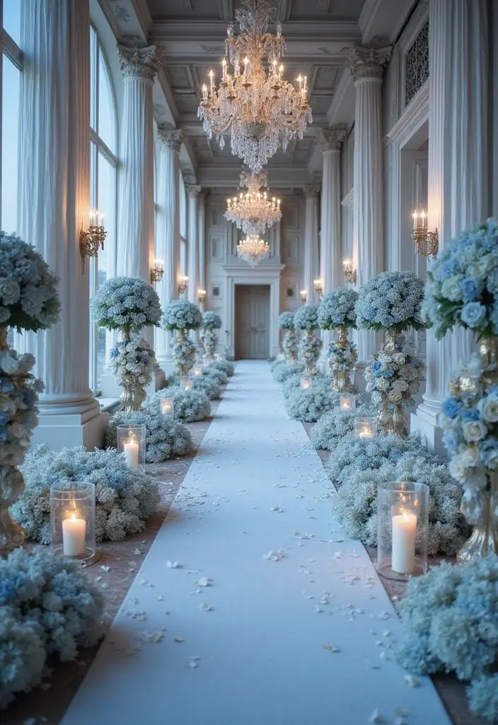28 Timeless Champagne Wedding Colors Scheme Ideas for Every Season - 26. Silver Blue and Champagne: A Soft Luxe