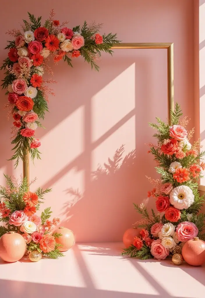 28 Timeless Champagne Wedding Colors Scheme Ideas for Every Season - 6. Coral and Champagne: A Bright Delight