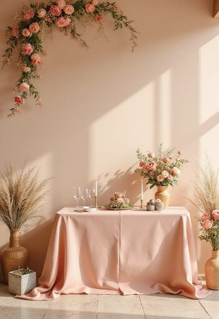 28 Timeless Champagne Wedding Colors Scheme Ideas for Every Season - 8. Peach and Champagne: A Sweet Summer Dream