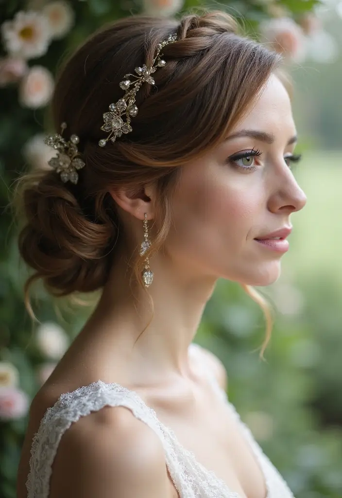 28 Timeless Christian Wedding Hairstyles for Your Special Day - 19. Curly Updo with Vintage Clips