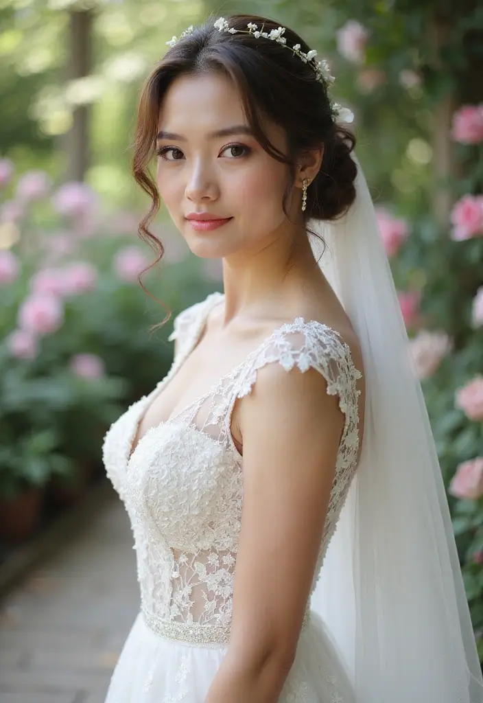 28 Timeless Christian Wedding Hairstyles for Your Special Day - 22. Elegant Twist with Veil