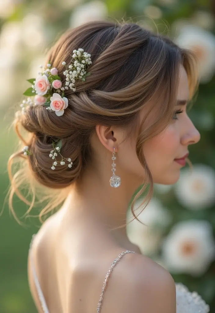 28 Timeless Christian Wedding Hairstyles for Your Special Day - 9. Romantic Twisted Updo