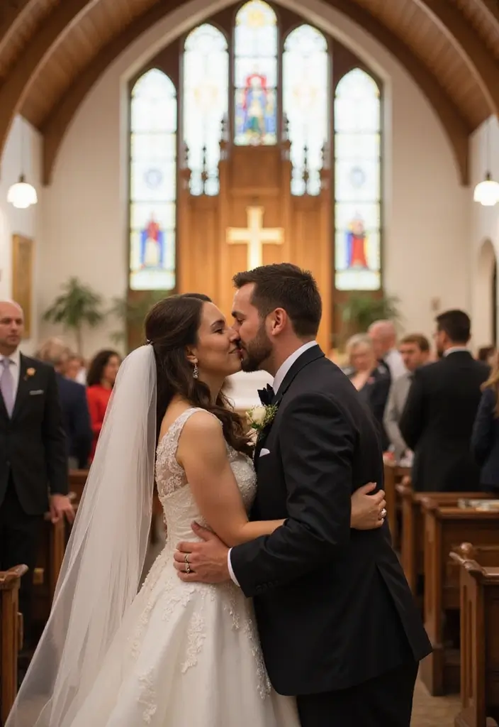 29 Classic Church Wedding Photos to Relive Your Sacred Moments - 3. The First Kiss