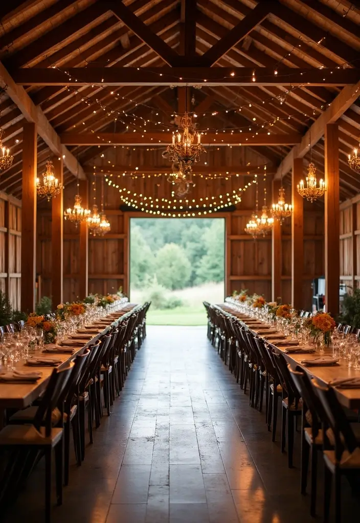29 Cozy Fall Wedding Inspiration for a Warm and Elegant Atmosphere - 1. Rustic Barn Venue