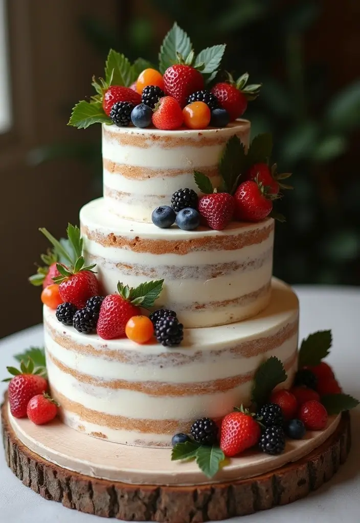 29 Cozy Fall Wedding Inspiration for a Warm and Elegant Atmosphere - 11. Rustic Cake Designs