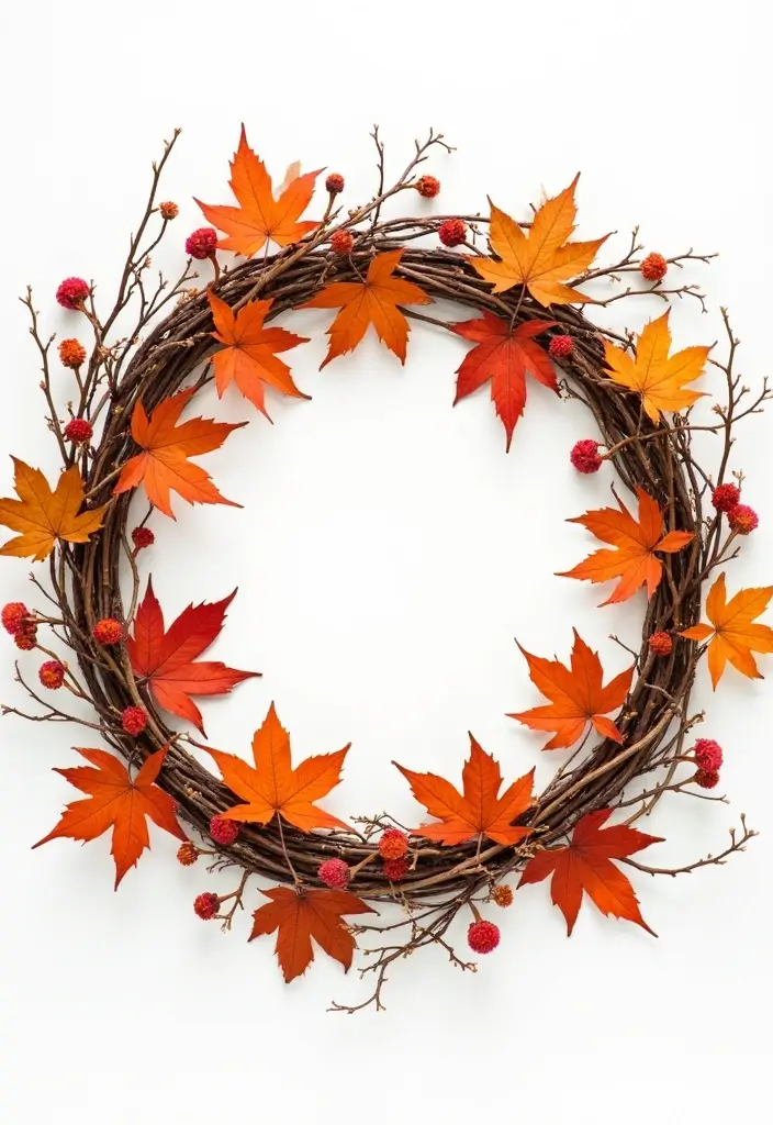 29 Cozy Fall Wedding Inspiration for a Warm and Elegant Atmosphere - 16. Autumn Wreaths