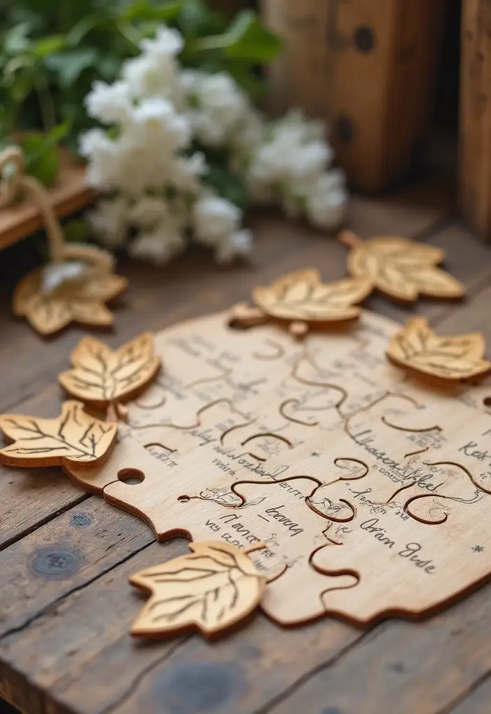 29 Cozy Fall Wedding Inspiration for a Warm and Elegant Atmosphere - 7. Unique Guest Book Ideas