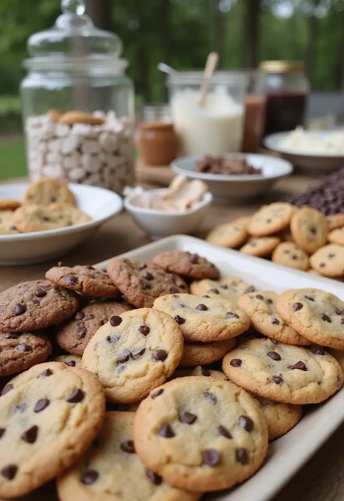 29 Delicious BBQ Wedding Reception Food Ideas for Outdoor Parties - 13. Chocolate Chip Cookie Bar