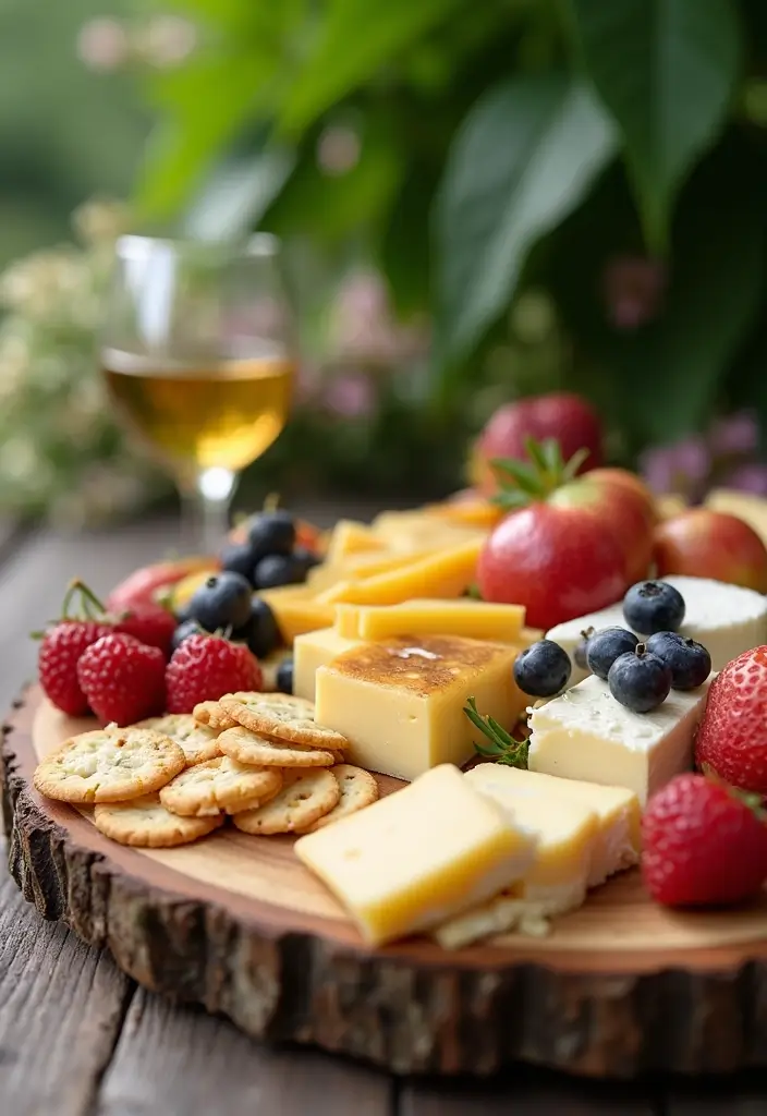 29 Delicious BBQ Wedding Reception Food Ideas for Outdoor Parties - 16. Fruit and Cheese Platter
