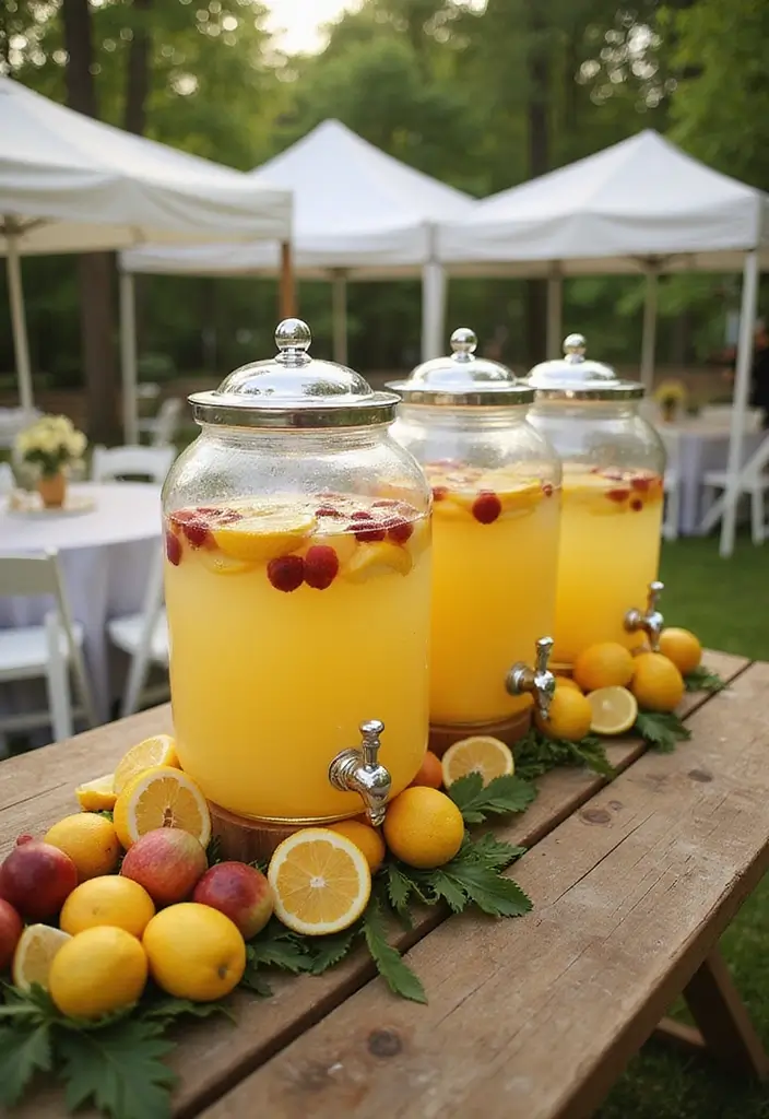 29 Delicious BBQ Wedding Reception Food Ideas for Outdoor Parties - 17. Homemade Lemonade