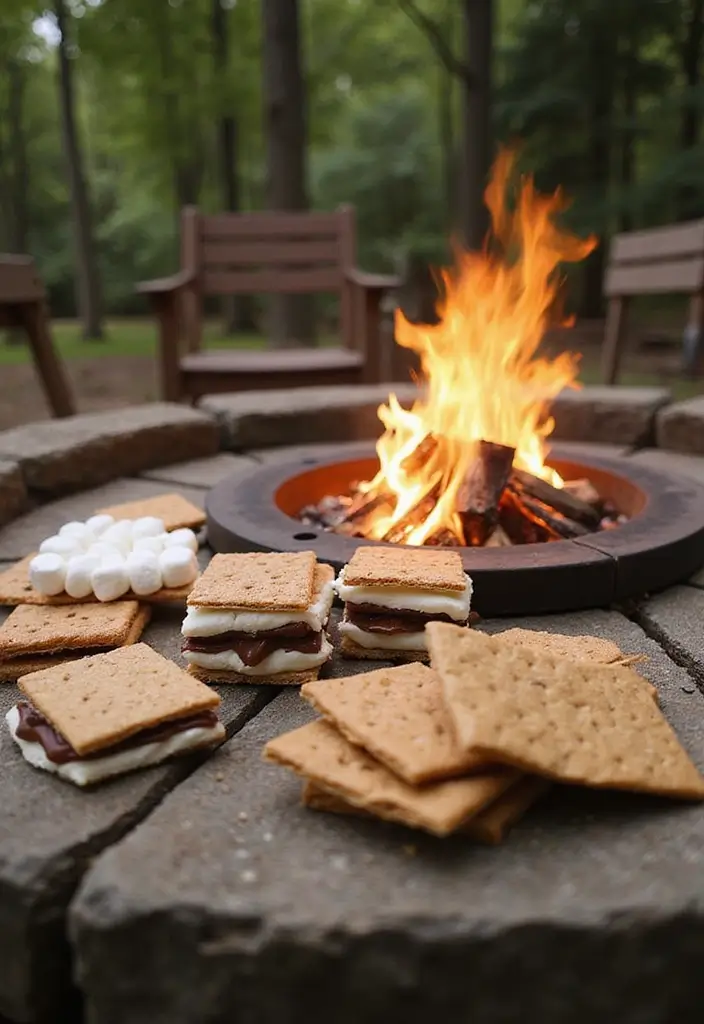 29 Delicious BBQ Wedding Reception Food Ideas for Outdoor Parties - 19. S'mores Bar
