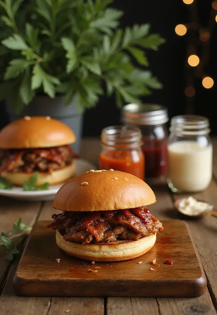 29 Delicious BBQ Wedding Reception Food Ideas for Outdoor Parties - 2. Smoked Pulled Pork Sandwiches