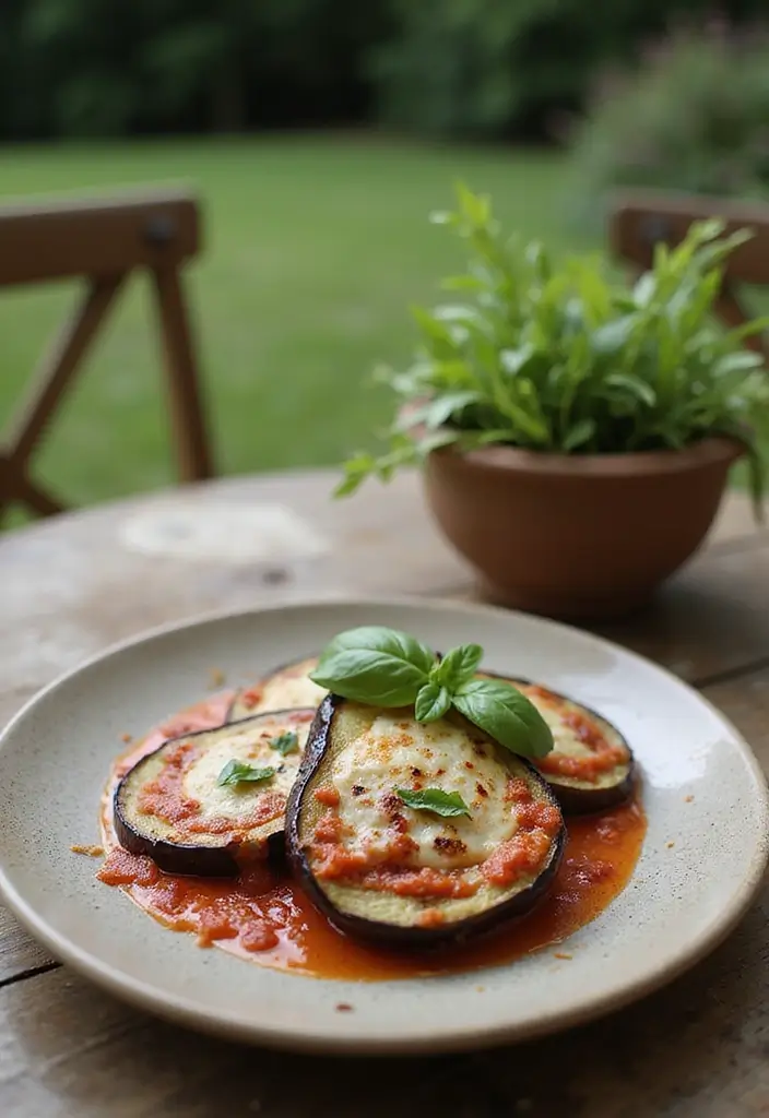 29 Delicious BBQ Wedding Reception Food Ideas for Outdoor Parties - 23. Grilled Eggplant Parmesan