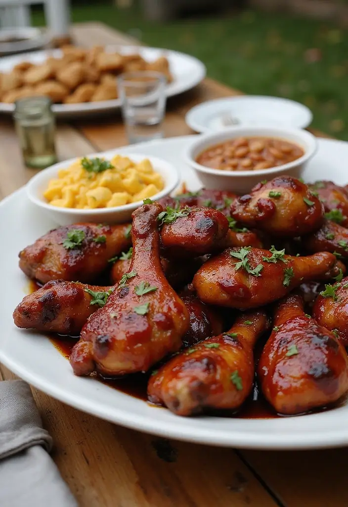 29 Delicious BBQ Wedding Reception Food Ideas for Outdoor Parties - 4. BBQ Chicken Drumsticks