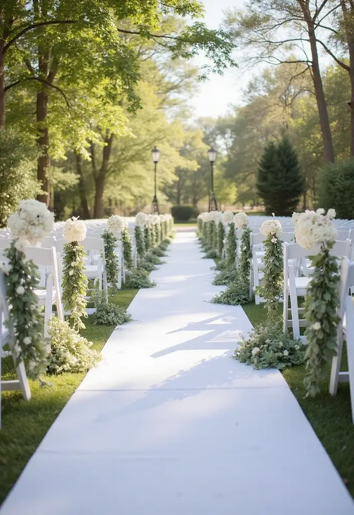 29 Elegant Aisle Flowers Wedding Ideas to Beautify Your Ceremony - 10. Floral Swags