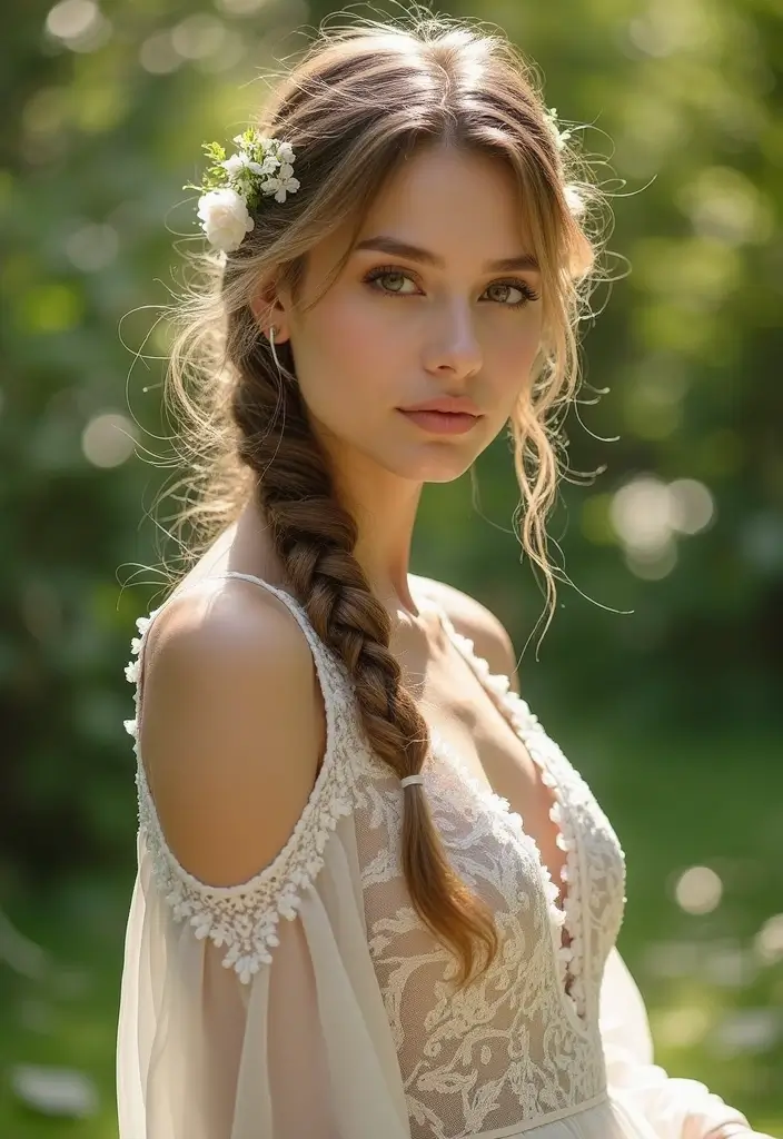 29 Elegant Brunette Wedding Hairstyles to Enhance Your Look - 13. Fishtail Braid