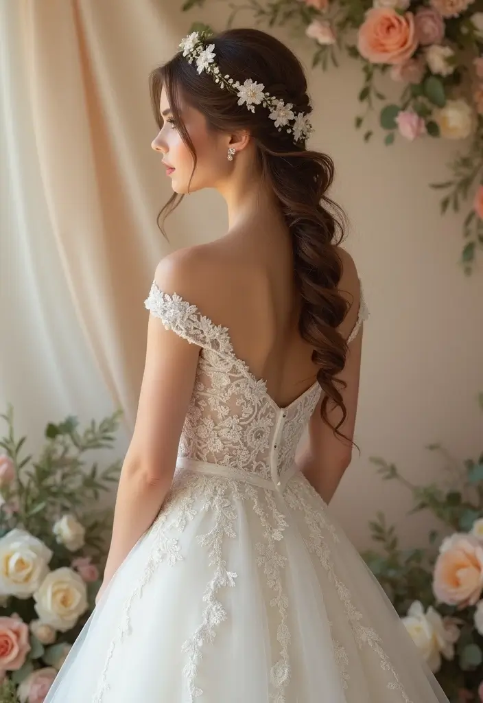 29 Elegant Brunette Wedding Hairstyles to Enhance Your Look - 17. Crown Braid