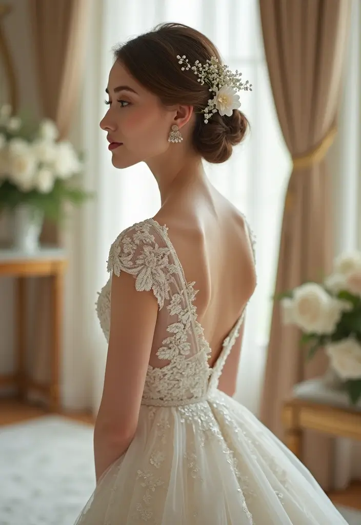 29 Elegant Brunette Wedding Hairstyles to Enhance Your Look - 2. Elegant Chignon