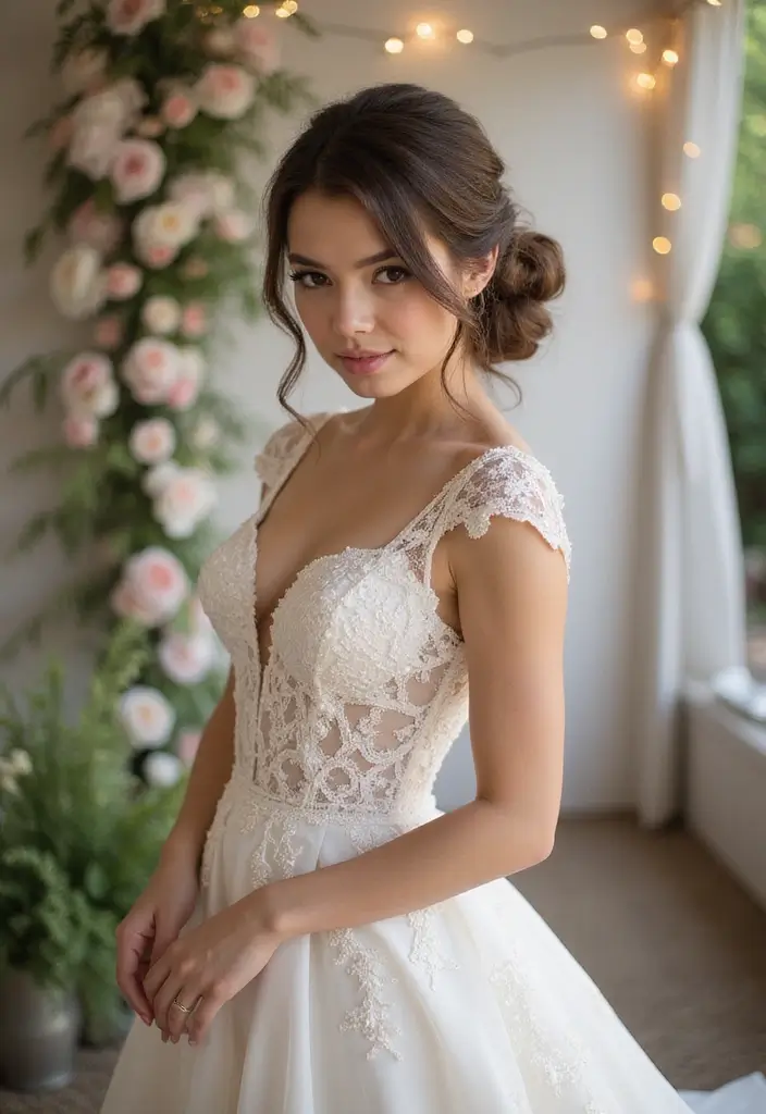 29 Elegant Brunette Wedding Hairstyles to Enhance Your Look - 20. Layered Updo