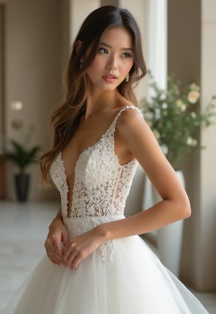 29 Elegant Brunette Wedding Hairstyles to Enhance Your Look - 21. Sleek and Straight