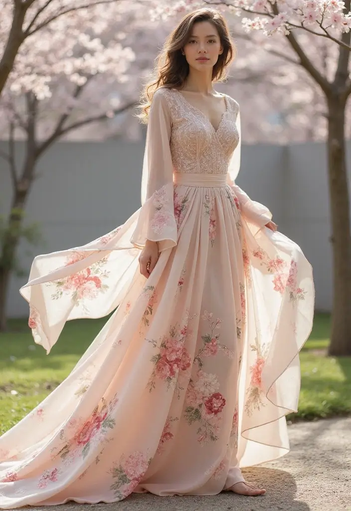 29 Elegant Kimono Wedding Dress Designs for a Unique Celebration - 14. Breathtaking Trailing Kimonos