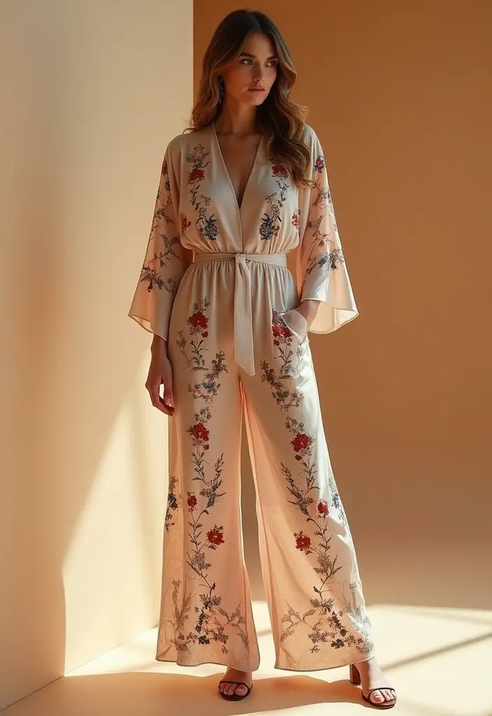 29 Elegant Kimono Wedding Dress Designs for a Unique Celebration - 16. Kimono-Inspired Jumpsuits