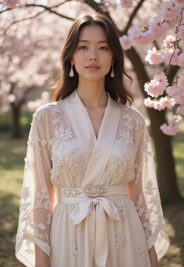 29 Elegant Kimono Wedding Dress Designs for a Unique Celebration - 18. Statement Belts and Accessories