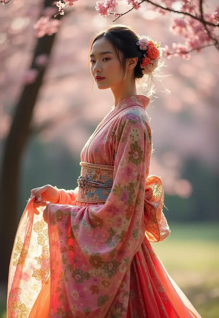 29 Elegant Kimono Wedding Dress Designs for a Unique Celebration - 2. Colorful Layered Kimonos