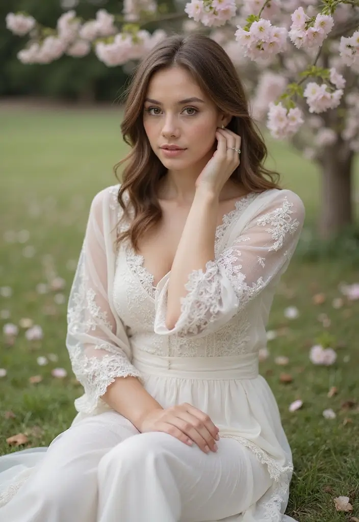 29 Elegant Kimono Wedding Dress Designs for a Unique Celebration - 20. Romantic Sheer Elements