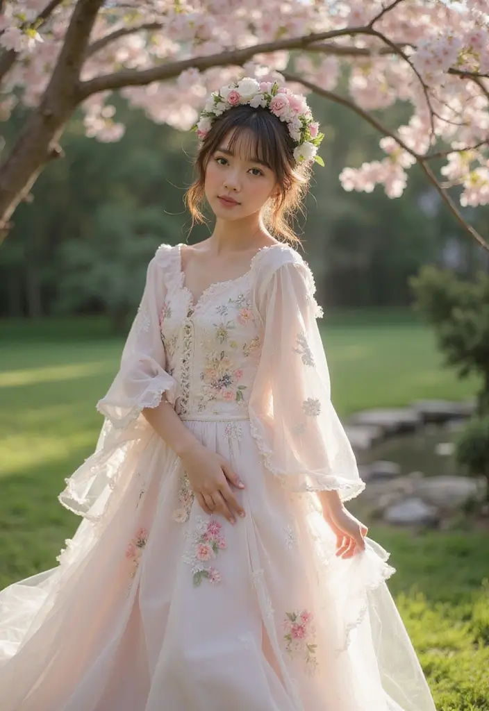 29 Elegant Kimono Wedding Dress Designs for a Unique Celebration - 27. Whimsical Ruffles