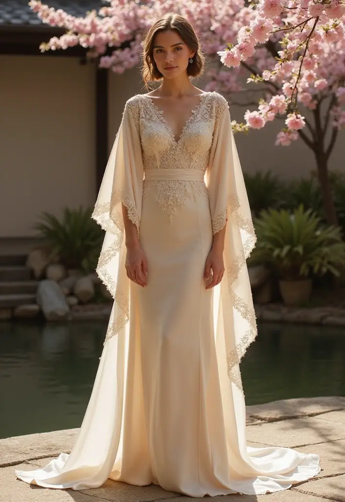 29 Elegant Kimono Wedding Dress Designs for a Unique Celebration - 6. Luxe Textures