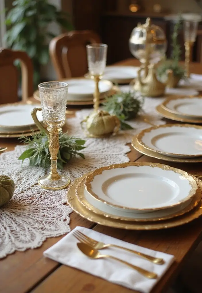 29 Gorgeous 50th Wedding Anniversary Decorations to Wow Your Guests - 3. Elegant Golden Table Settings