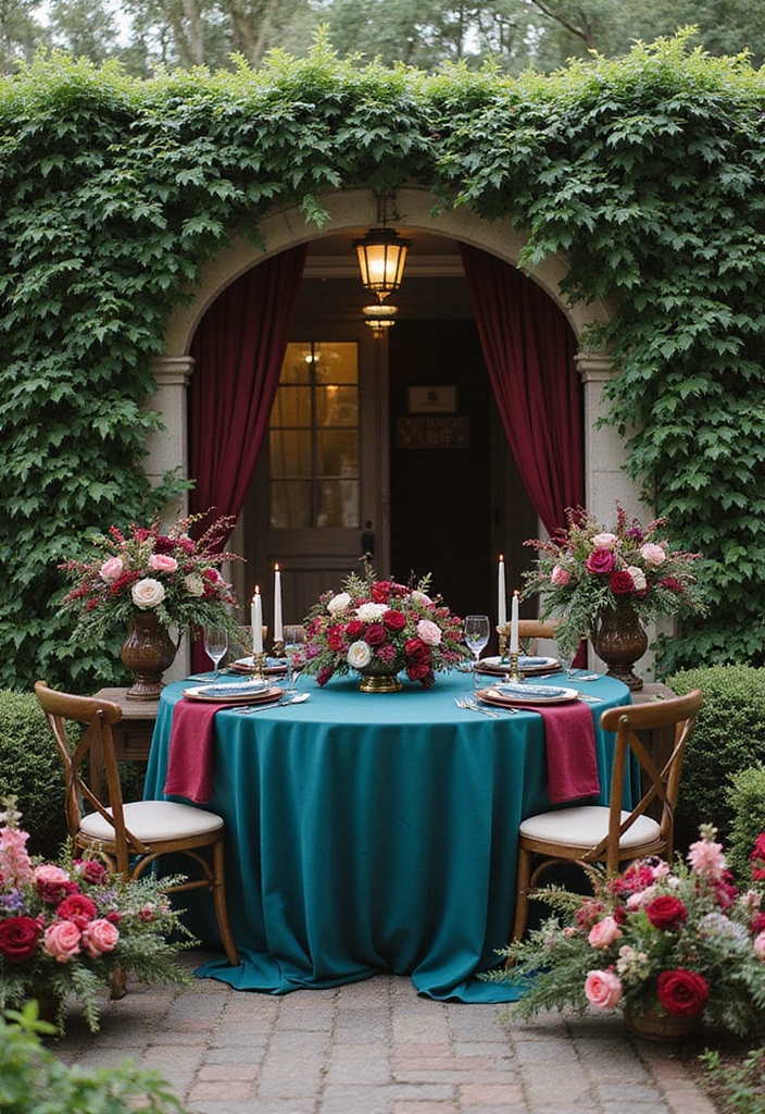 29 Perfect August Wedding Colors to Brighten Your Celebration - 10. Teal and Maroon