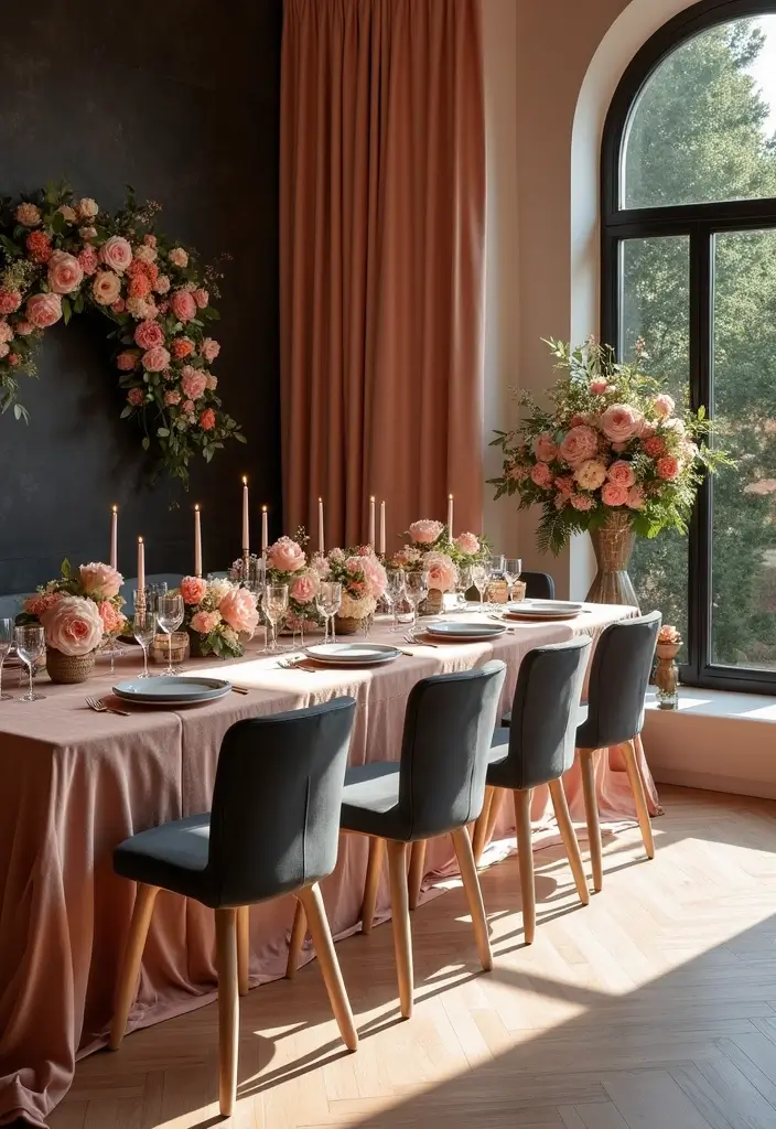 29 Perfect August Wedding Colors to Brighten Your Celebration - 16. Charcoal and Peach