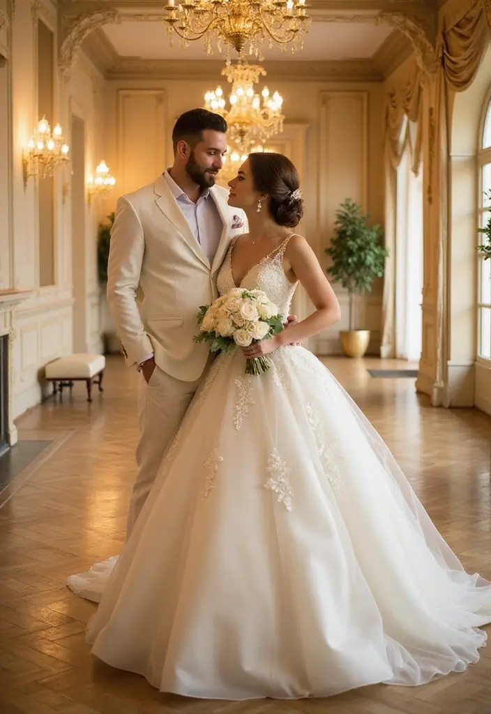 29 Perfect August Wedding Colors to Brighten Your Celebration - 18. Gold and Cream