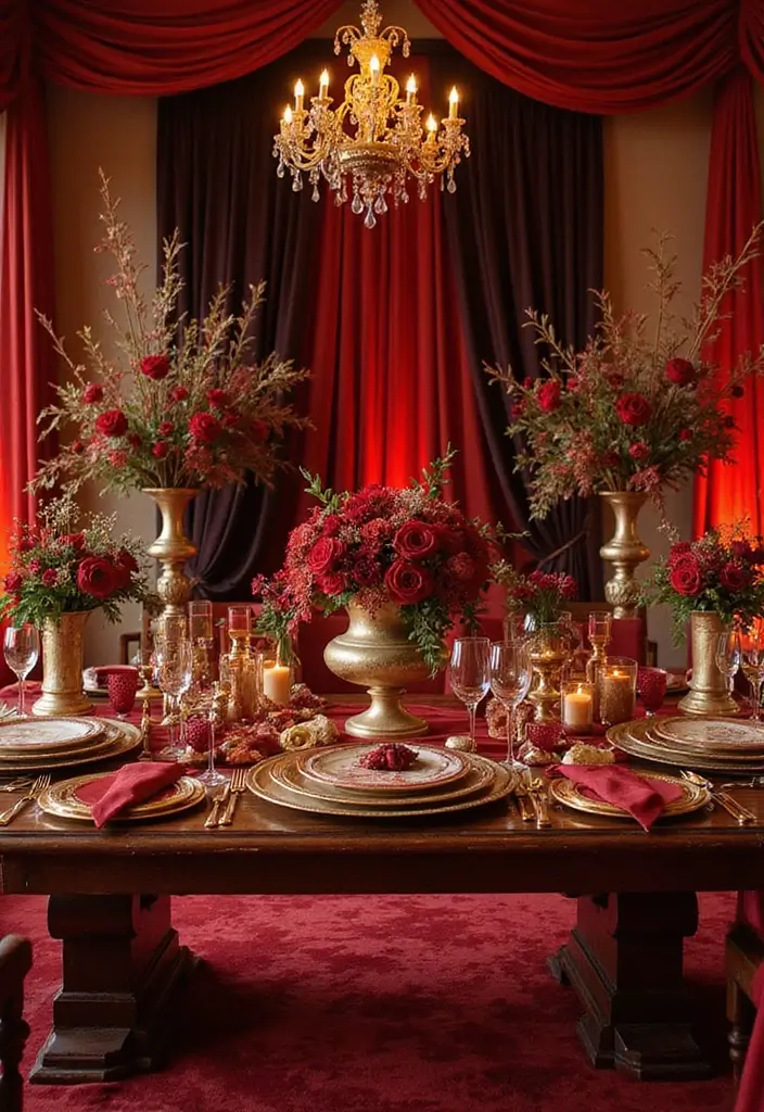 29 Perfect August Wedding Colors to Brighten Your Celebration - 24. Cranberry and Gold