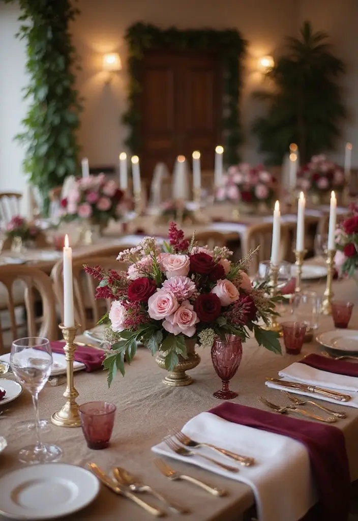29 Perfect August Wedding Colors to Brighten Your Celebration - 4. Burgundy and Blush