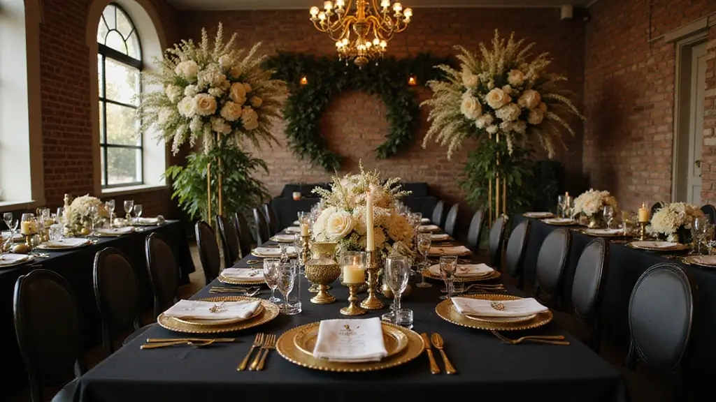 29 Sophisticated Black and Champagne Wedding Colors to Impress