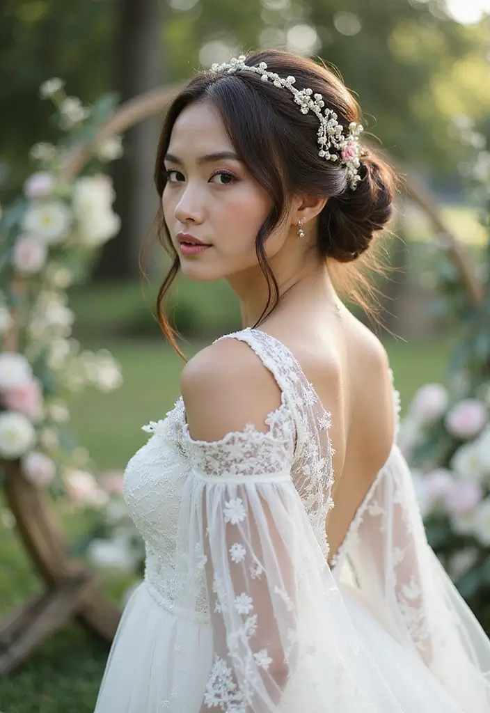 30 Beautiful Wedding Guest Hair Styles to Complete Your Look - 15. Boho Updo with Accessories