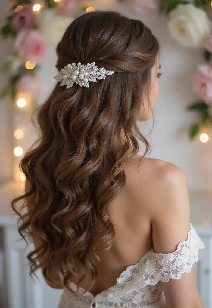 30 Beautiful Wedding Guest Hair Styles to Complete Your Look - 3. Half-Up Half-Down with Curls