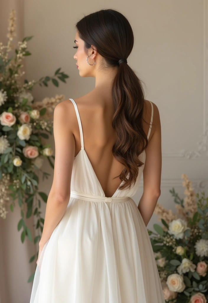 30 Beautiful Wedding Guest Hair Styles to Complete Your Look - 9. Sleek Low Ponytail