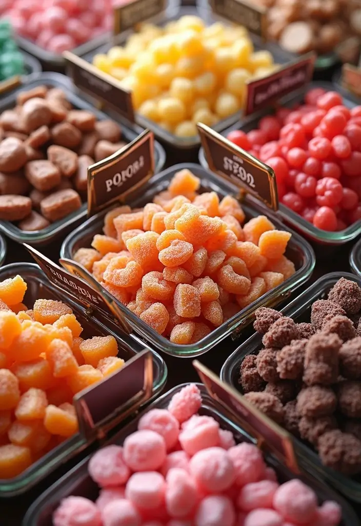 30 Delightful Candy Bar Wedding Ideas for Sweet Celebrations - 21. Sweet Segments