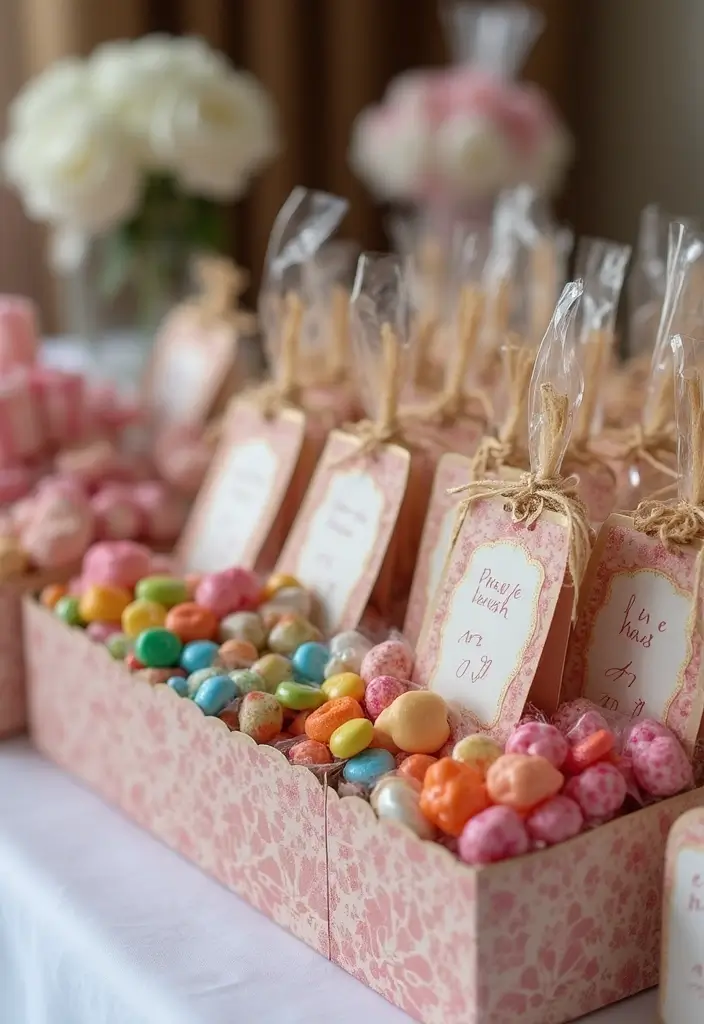 30 Delightful Candy Bar Wedding Ideas for Sweet Celebrations - 4. Candy Bar Favors