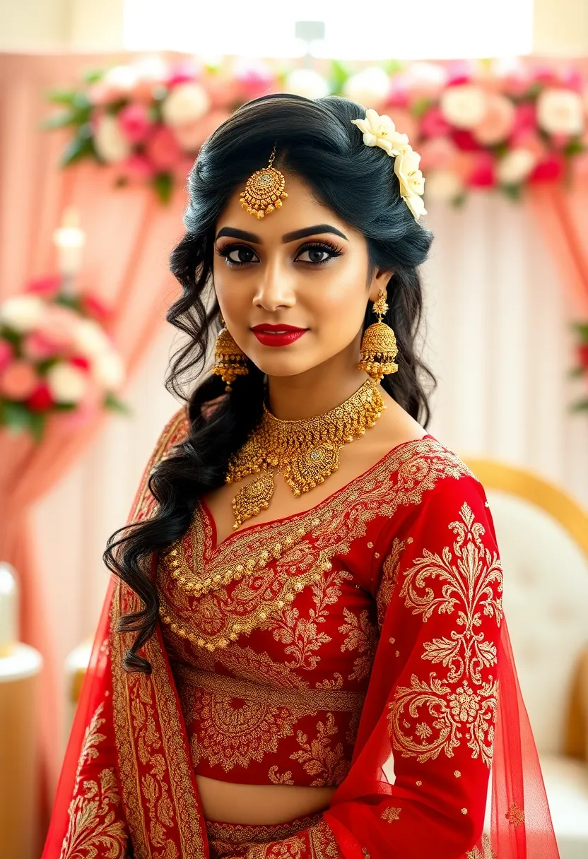 30 Elegant Bridal Poses Indian Wedding Photos You’ll Adore - 13. The Bridal Gaze